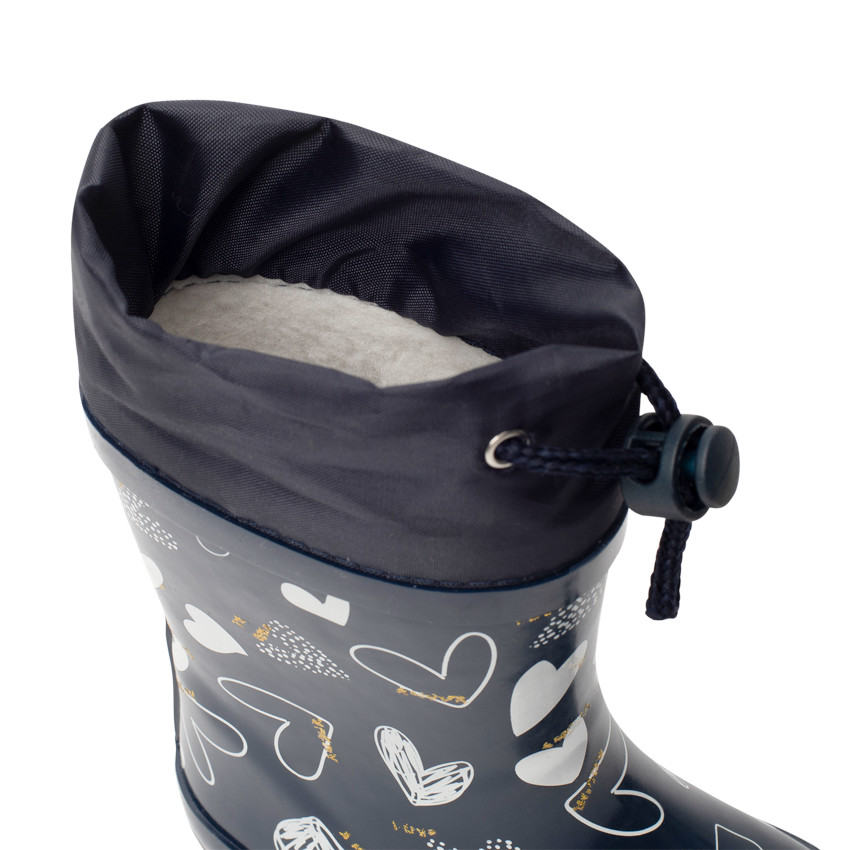 Bottes de pluie à col imprimé cœurs pour bébé fille 