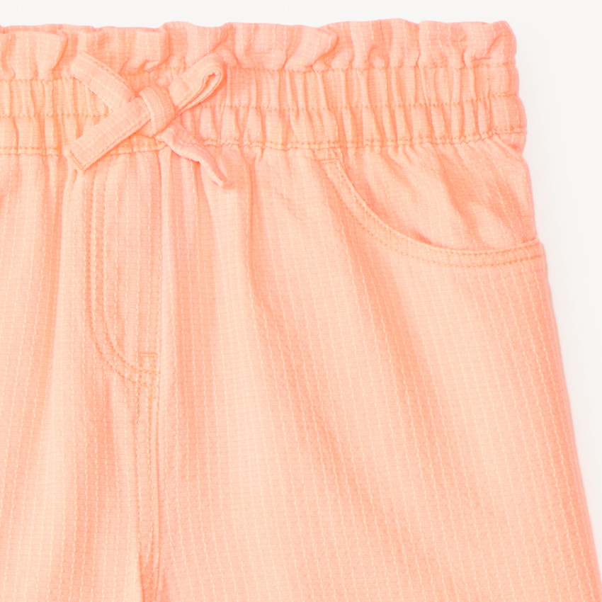 Short en toile coloris uni pour fille 