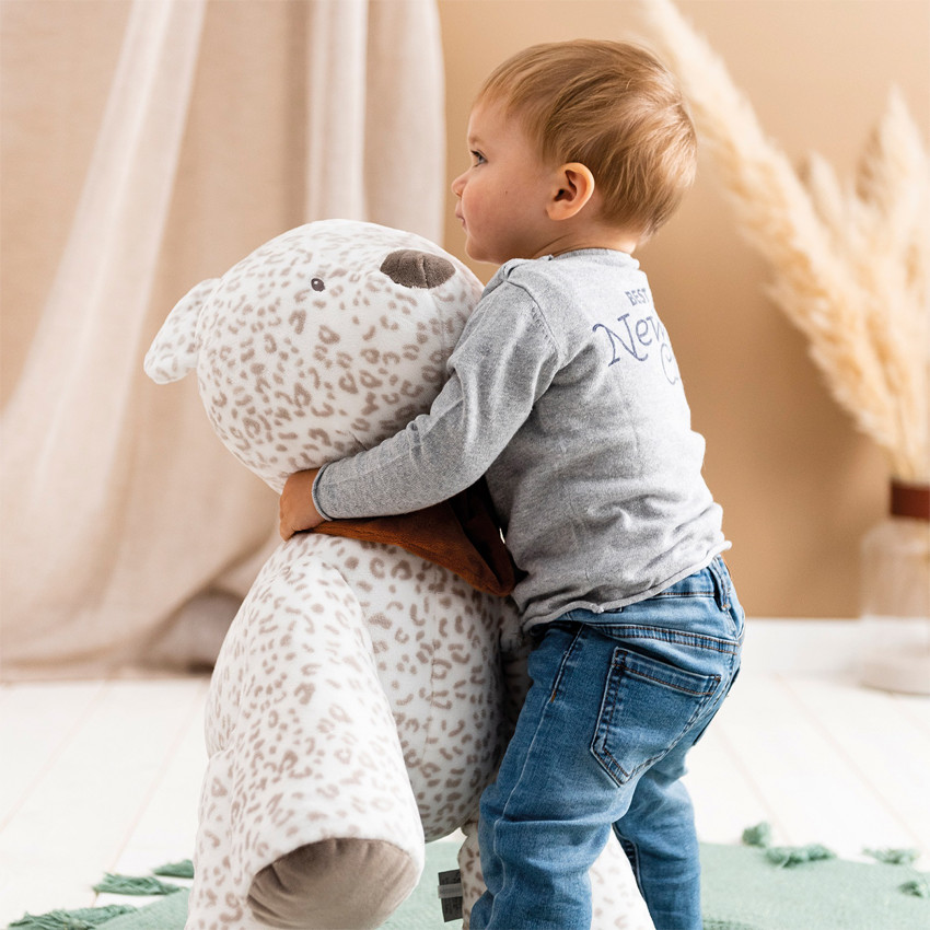 Peluche Jungo le léopard des neiges Blanc 