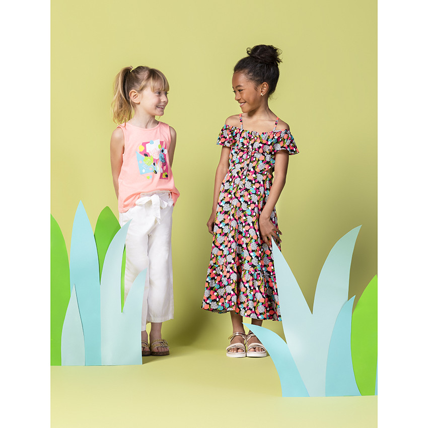 Pantacourt blanc forme palazzon en coton et lin 