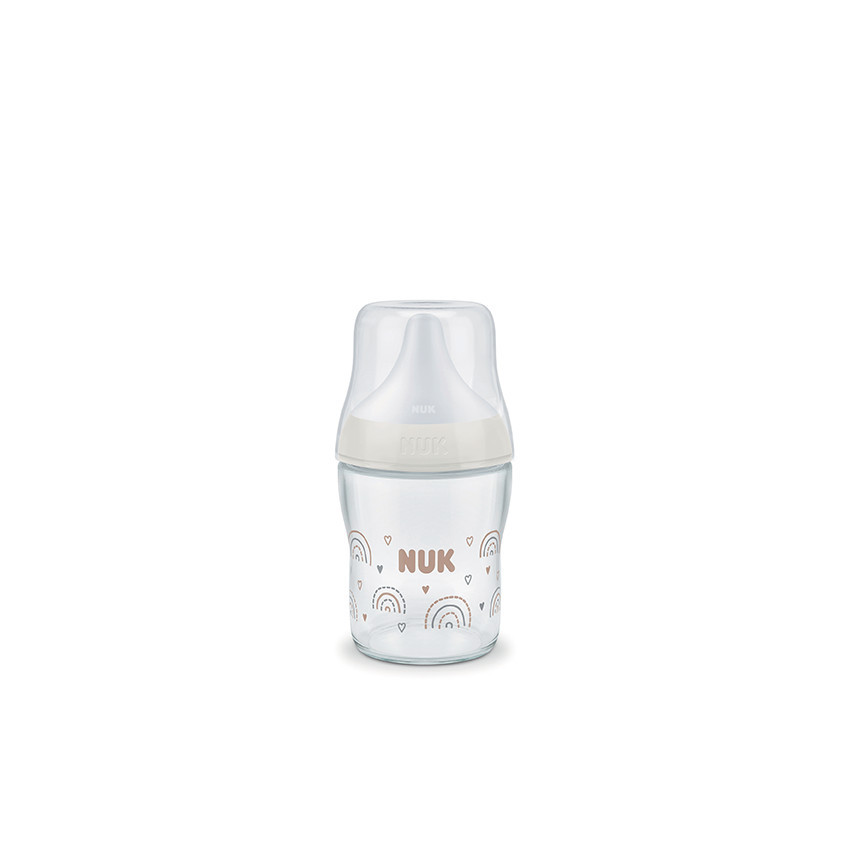 Petit biberon Perfect Match en verre 120 ml taille S - Arc-en-Ciel