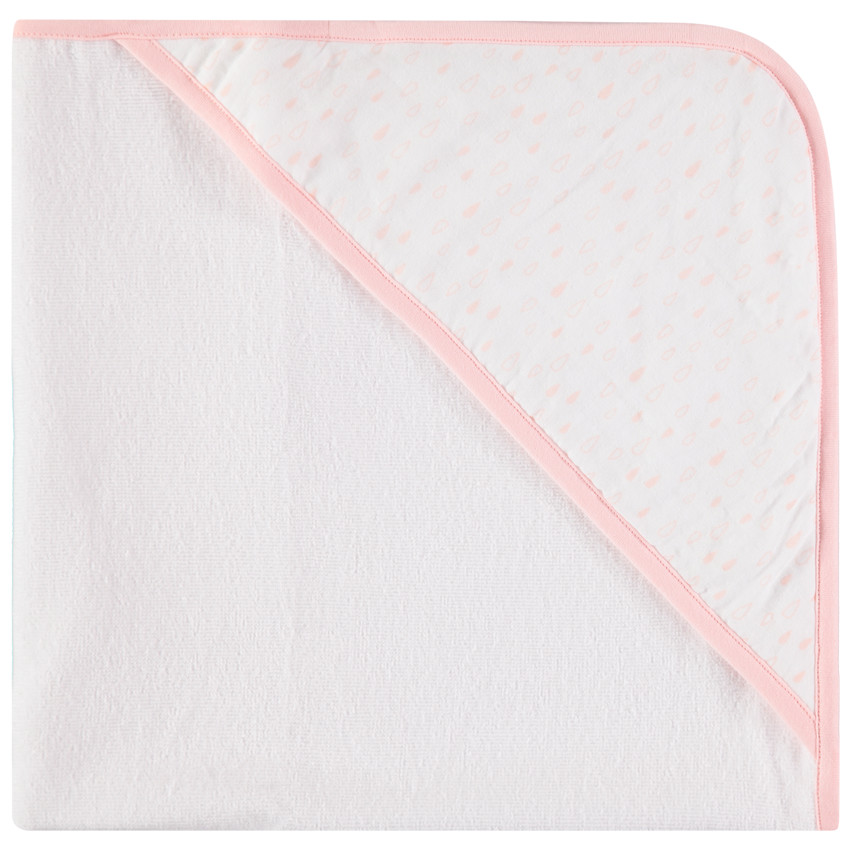 Set de bain avec cape à capuche intégrée et gant en coton pour bébé fille 