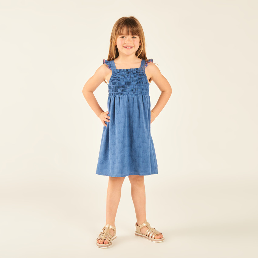 Robe sans manches effet jean pour fille
