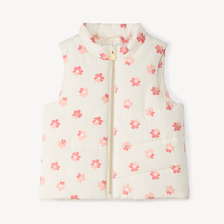 Doudoune sans manches matelassée et imprimée pour bébé fille 