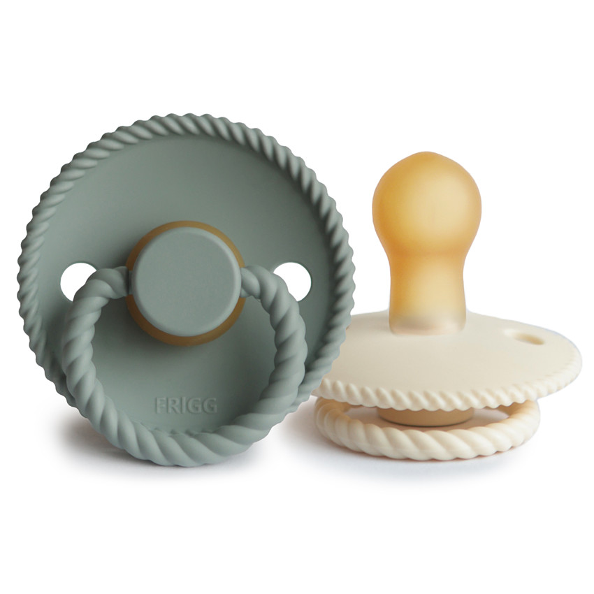 Lot de 2 sucettes Rope latex T1 - Cream/Sage 