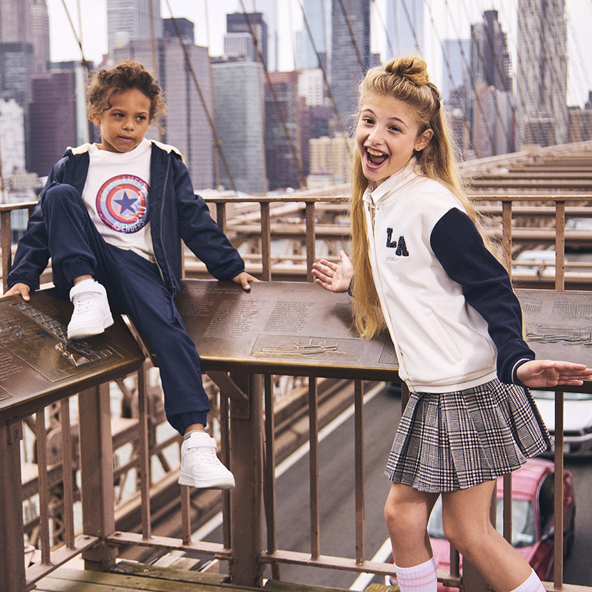 Veste teddy en molleton contrecollé sherpa patch LA pour fille 