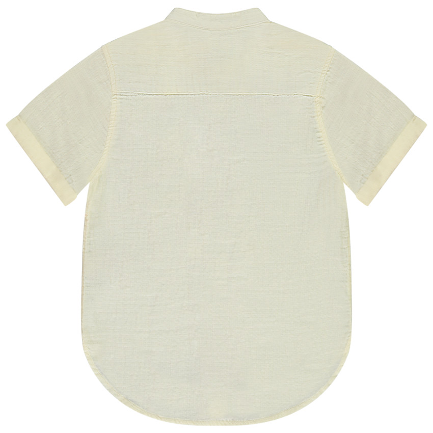 Chemise manches courtes unie en tetra pour garçon 