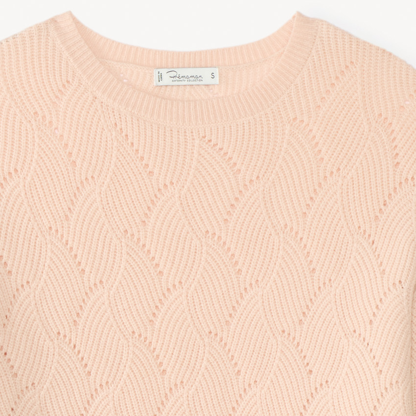 Pull manches longues en tricot torsadé pour femme 