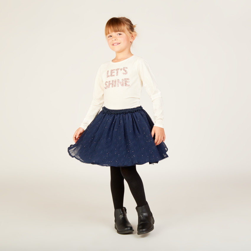 Jupe volantée en crêpe pailletée pour fille