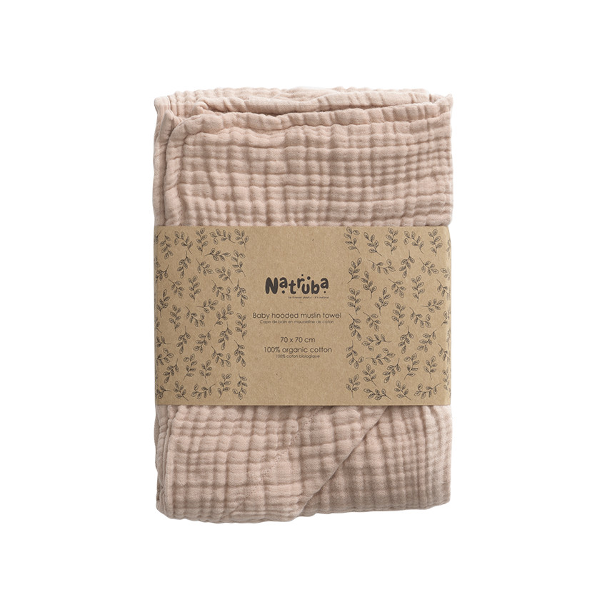 Cape de bain en mousseline de coton Bio powder 
