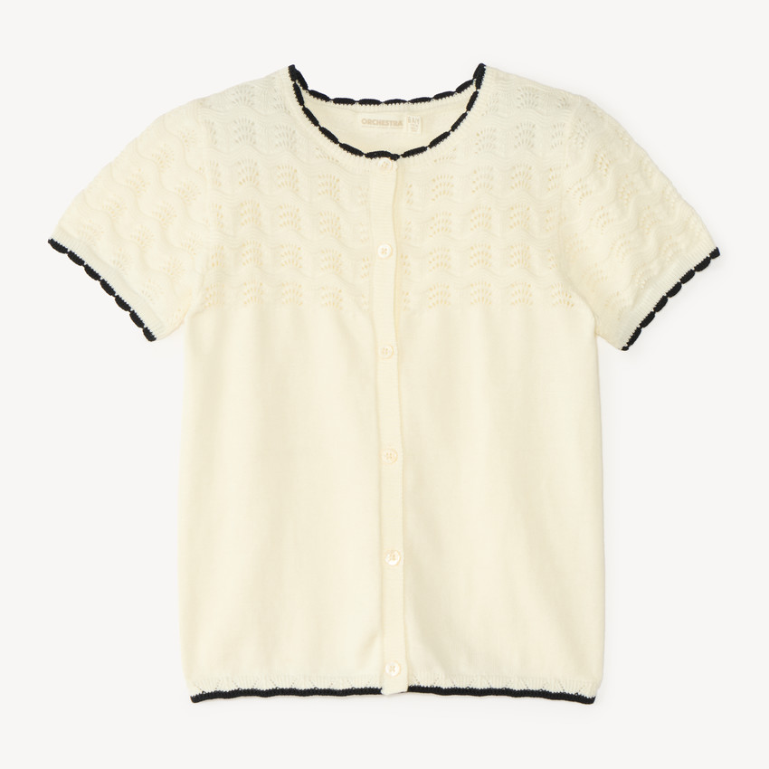 Gilet manches courtes en tricot pour fille