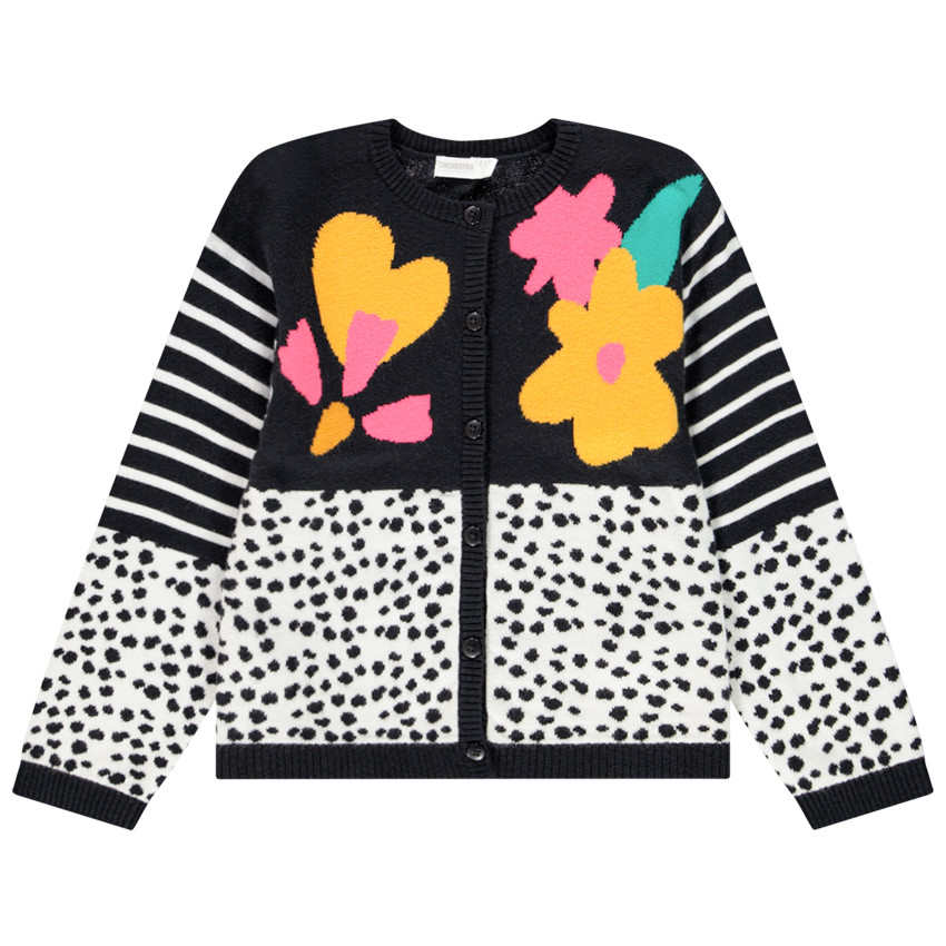 Gilet en tricot pour enfant fille à motifs jacquard  