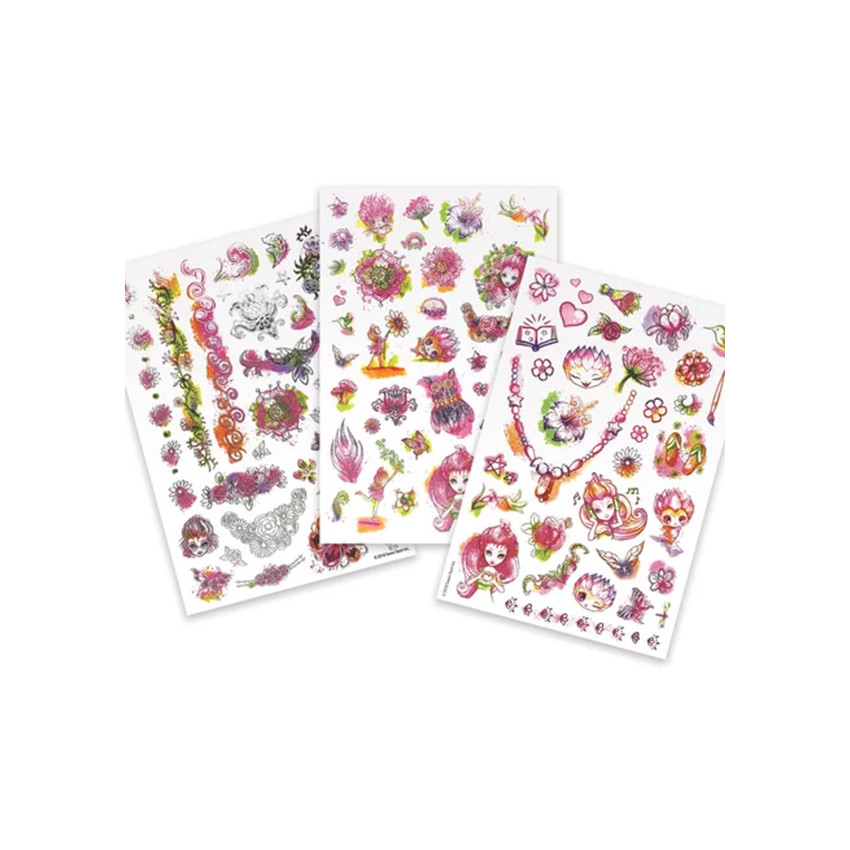 Jeu de maquillage avec assortiment de tatouages temporaires (modèle aléatoire) 