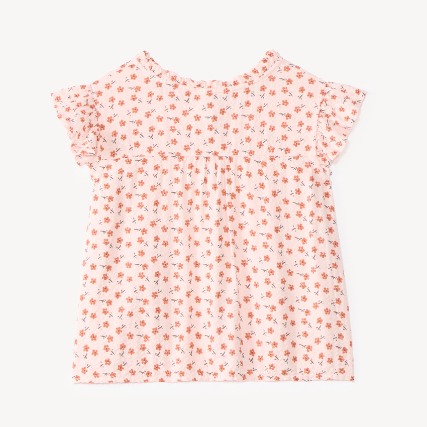 Chemise manches courtes bébé fille imprimé fleuri 