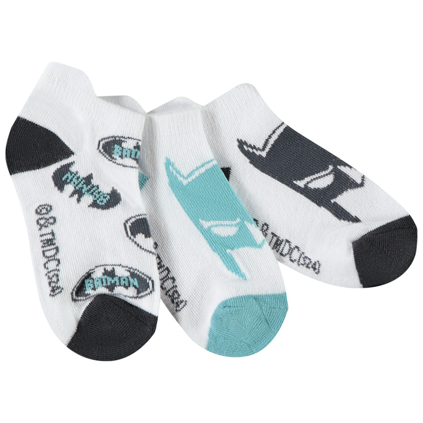 Lot de 3 paires de chaussettes courtes Batman Warner pour garçon 