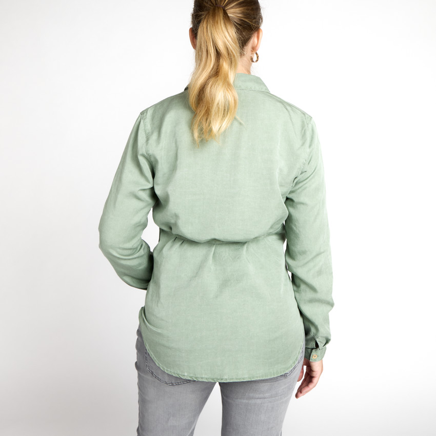 Chemise manches longues à nouer pour femme 