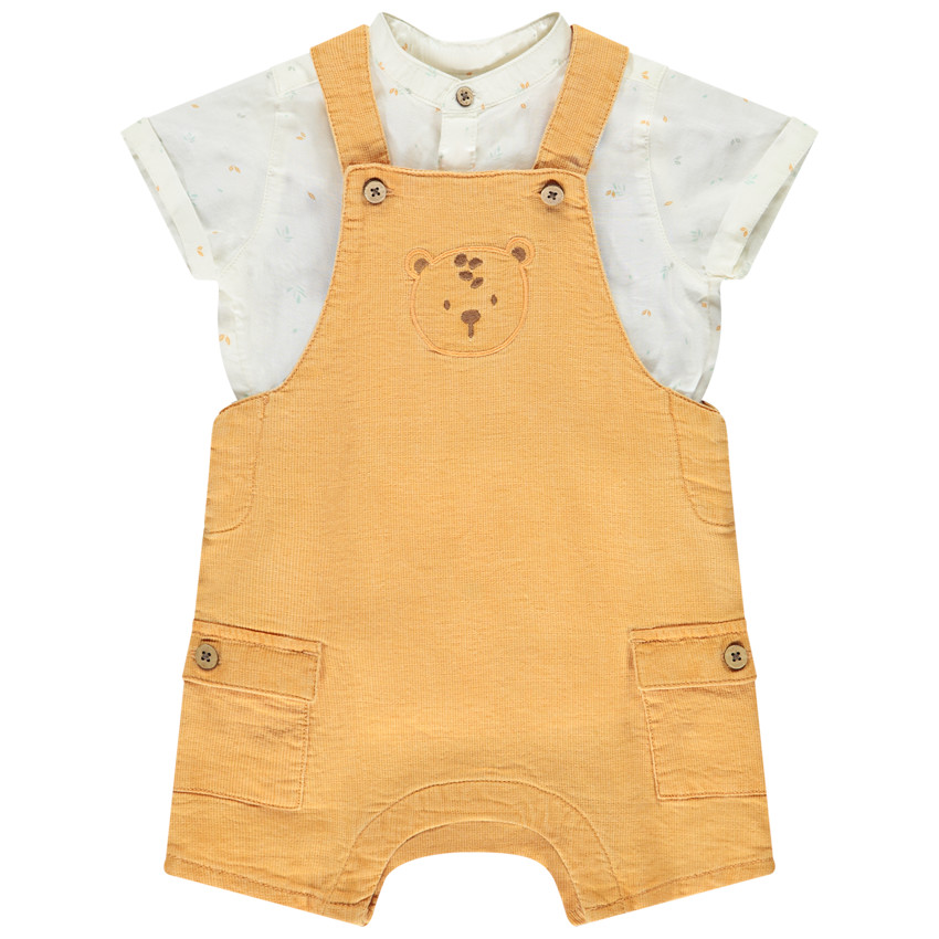 Ensemble salopette + chemise fantaisie pour bébé garçon 