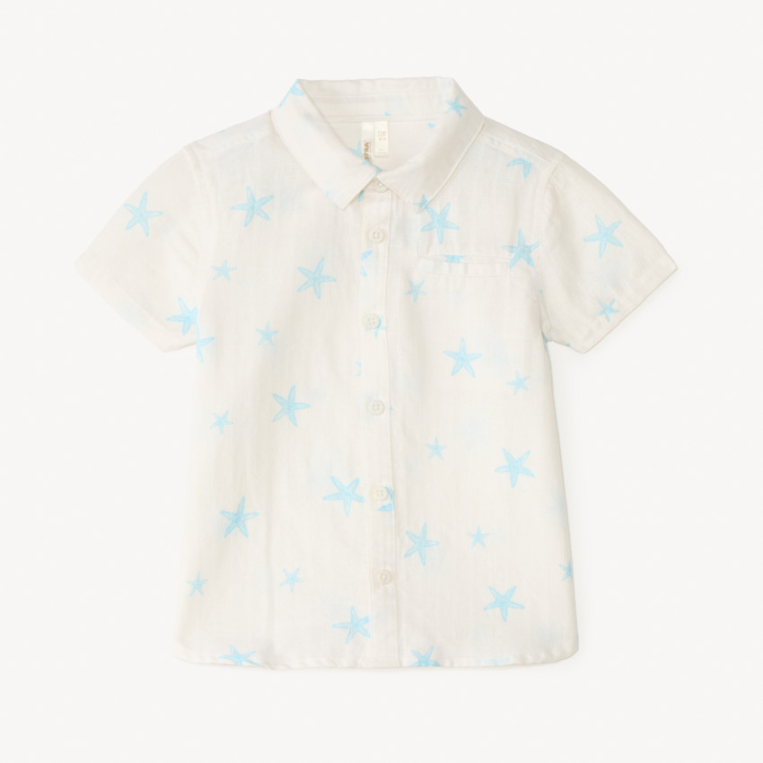 Chemise manches courtes motif étoiles de mer pour bébé garçon