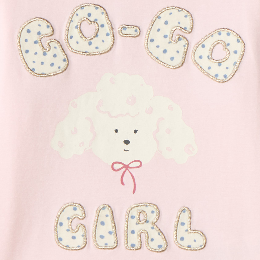 T-shirt manches longues bébé fille motif caniche 