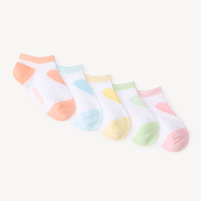 Lot de 5 paires de chaussettes courtes pastel pour fille 