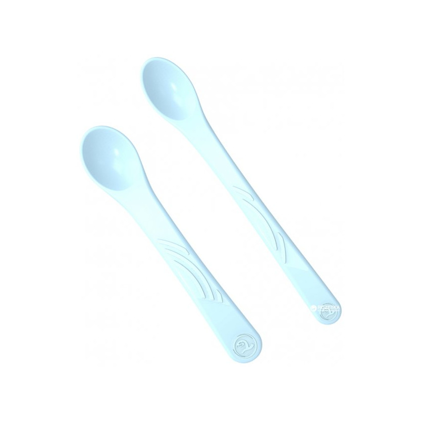 Lot de 2 cuillères droites 6M+ Bleu pastel 