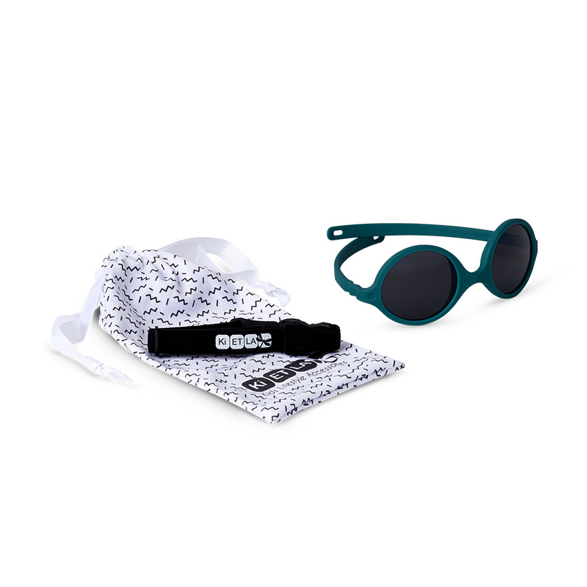 Lunettes de soleil réversibles Diabola 0-1 an vert paon 