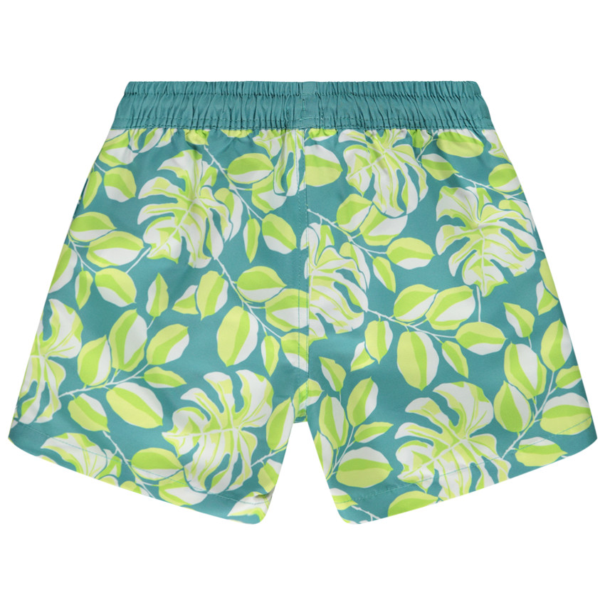 Short de bain en microfibre imprimé feuilles pour garçon 