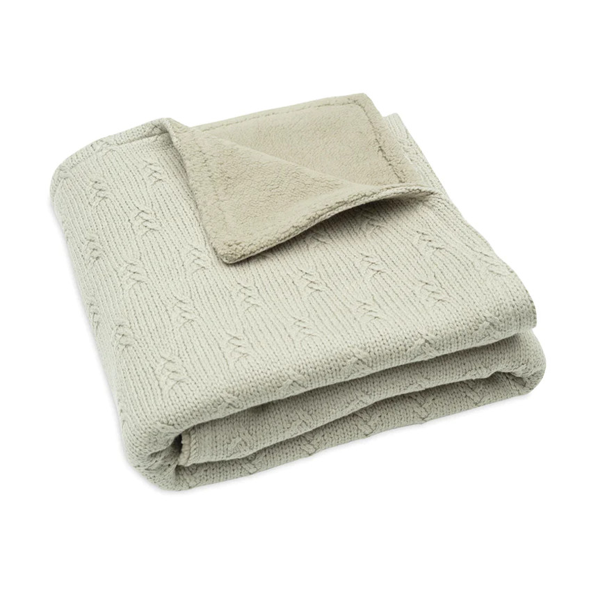 Couverture berceau Grain Knit Fleece 75x100cm - Vert Olive/Velvet 