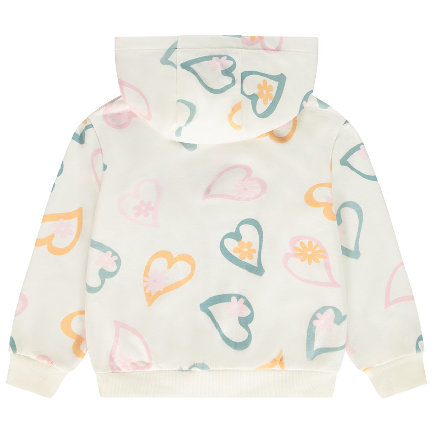 Sweat à capuche oversize imprimé cœurs pour fille 