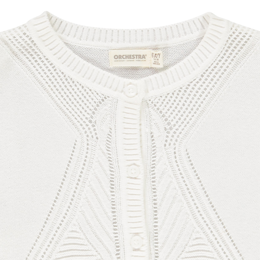 Gilet en tricot ajouré pour fille 