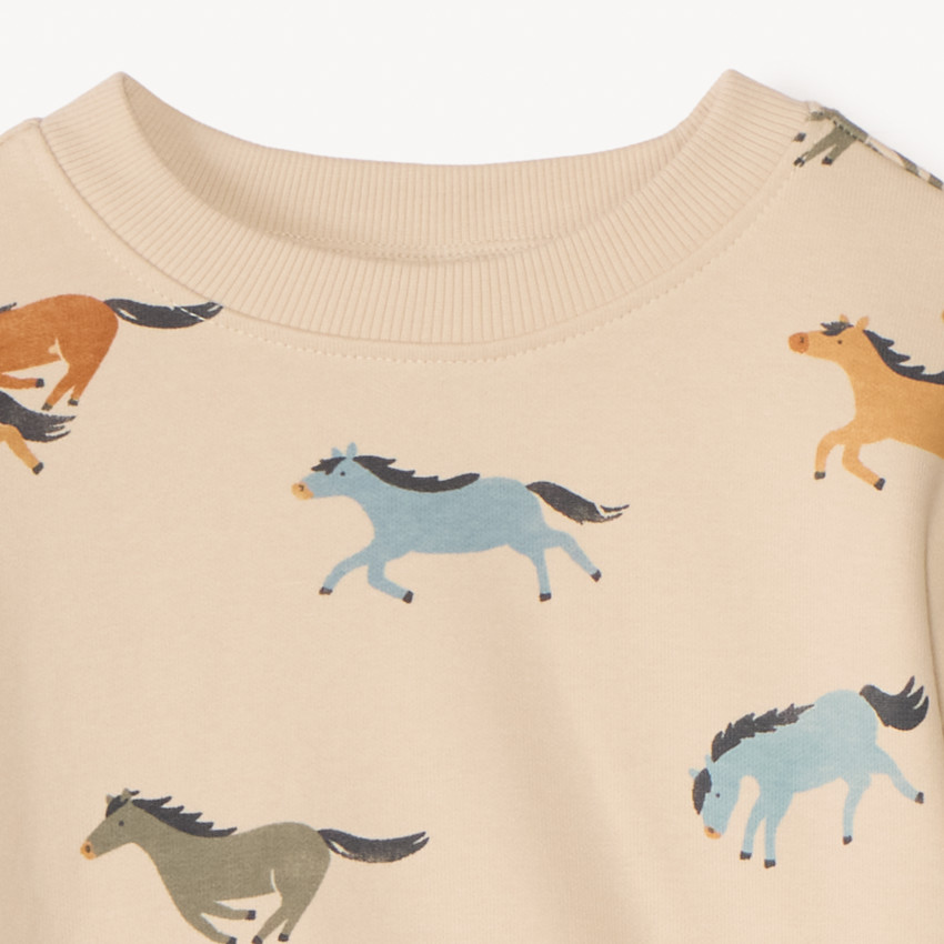 Sweat molleton oversize imprimé chevaux pour bébé garçon 