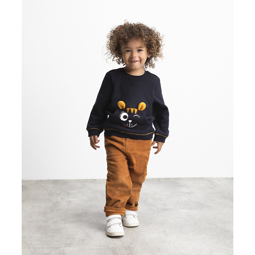 Sweat en molleton ludique à motifs fantaisies pour bébé garçon 