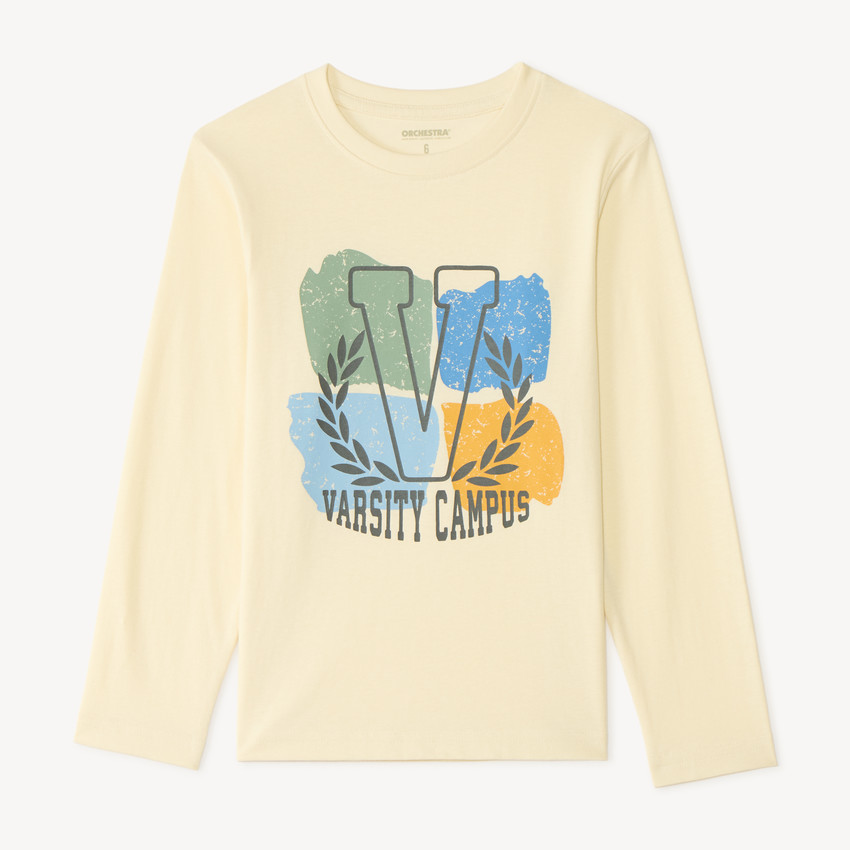 T-shirt manches longues print fantaisie pour garçon 