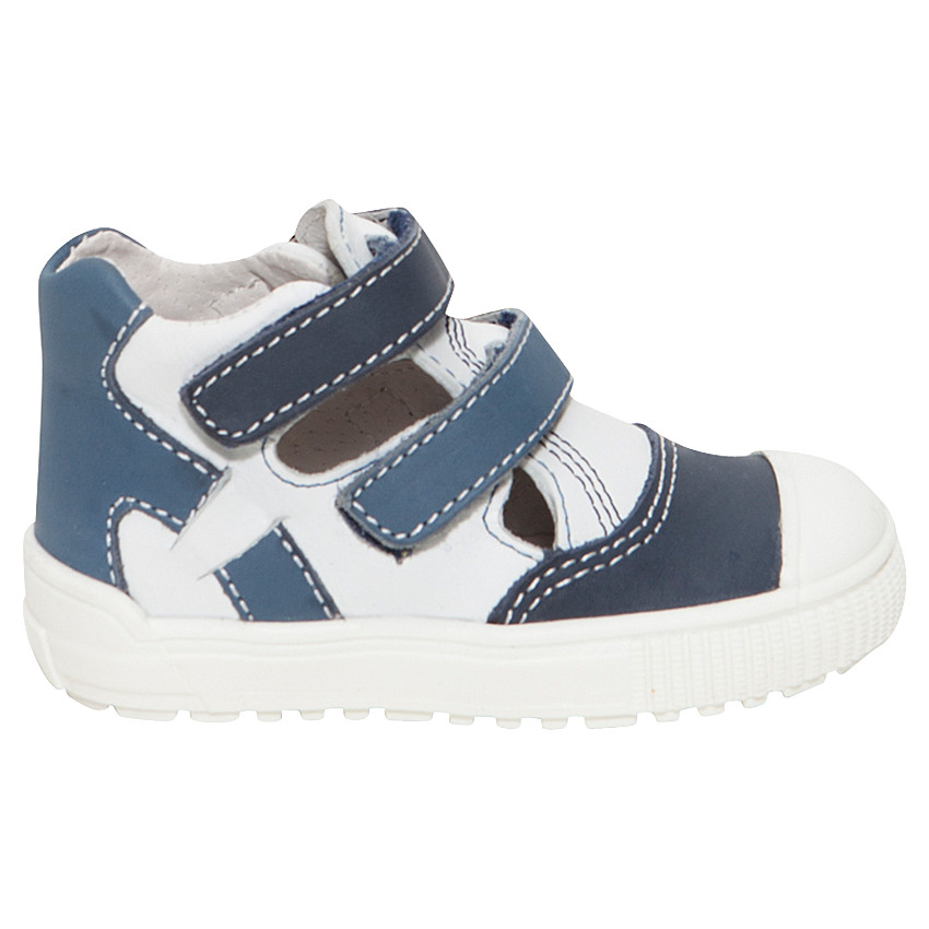 Salomés en cuir avec empiècements contrastés