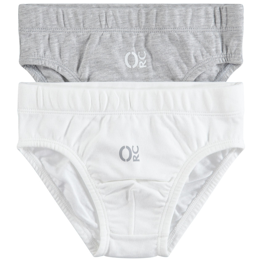 Lot de 2 slips en coton avec logo printé 