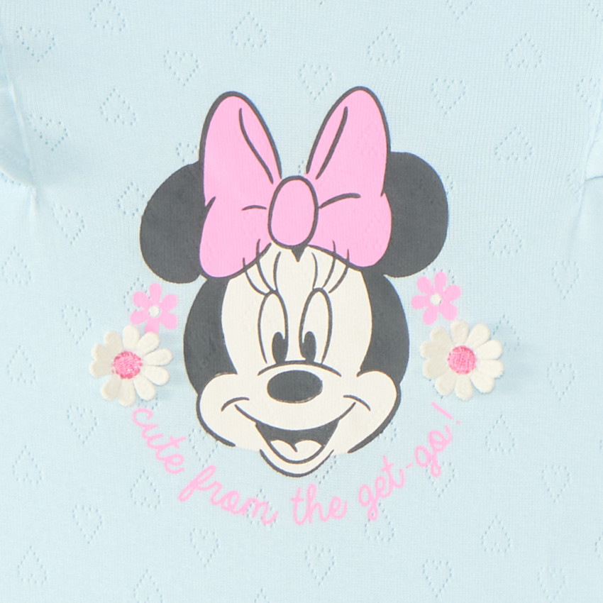Combinaison courte Minnie Disney en maille pointelle pour bébé fille  