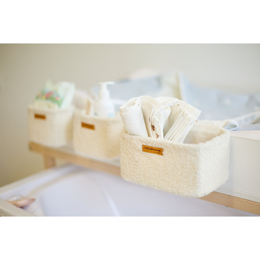Set de 3 paniers rangement à suspendre Teddy Ecru - Ecru (Childhome) - Image 4