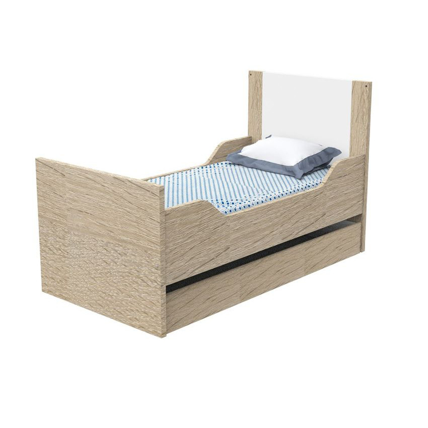 Lit transformable Little Big Bed 70x140 cm Antonin - Bois/Blanc 
