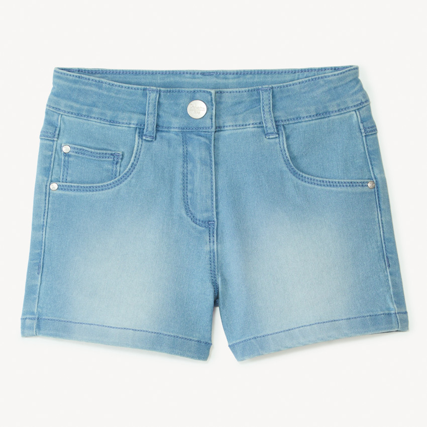 Short en denim effet délavé pour fille 