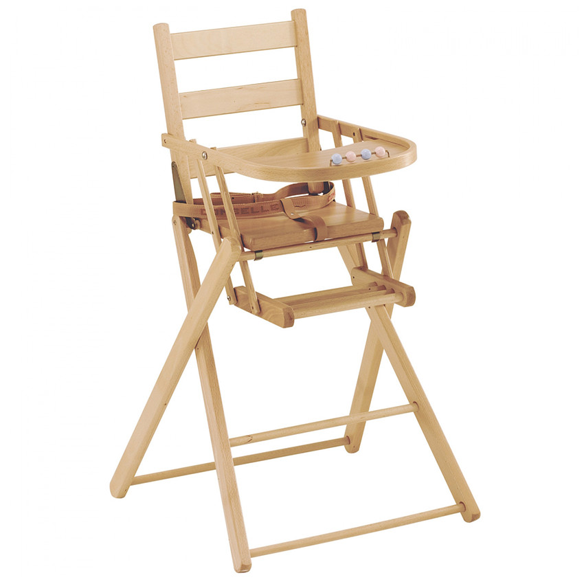 Chaise haute extra pliante - Naturel 
