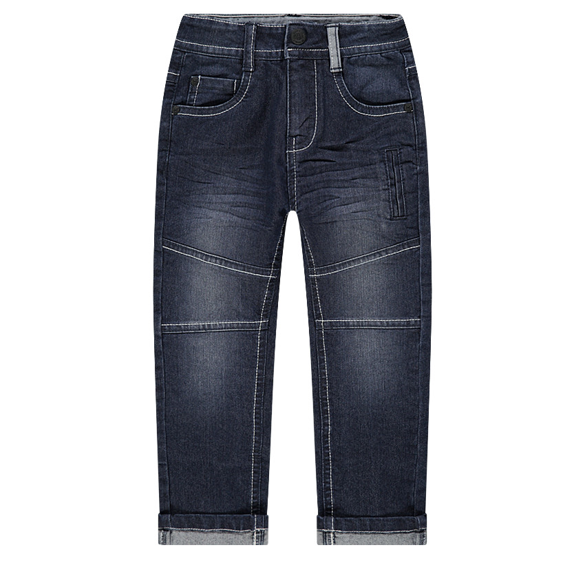 Jeans effet used et crinkle 6 poches 