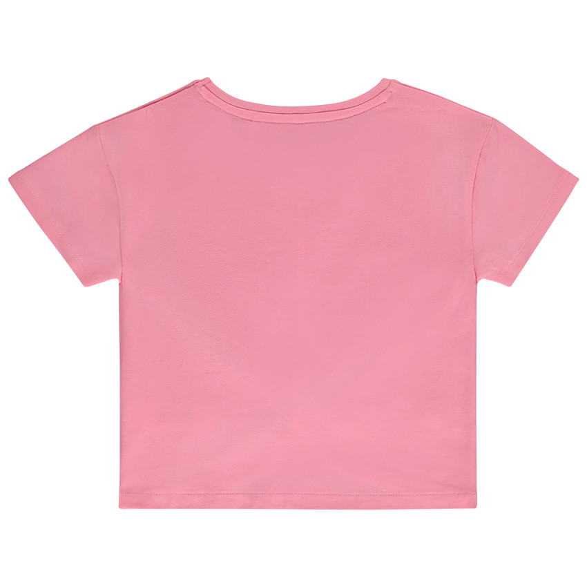T-shirt manches courtes printé et effet noué pour fille 