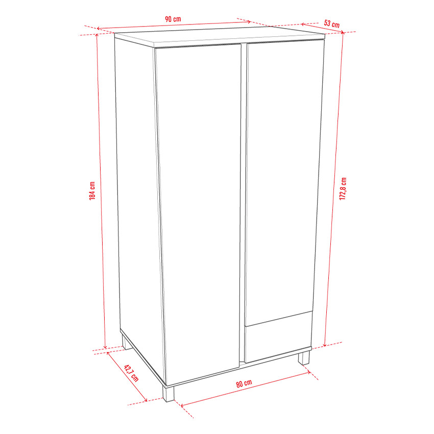 Armoire Altitude 2 portes Blanc/Bois 