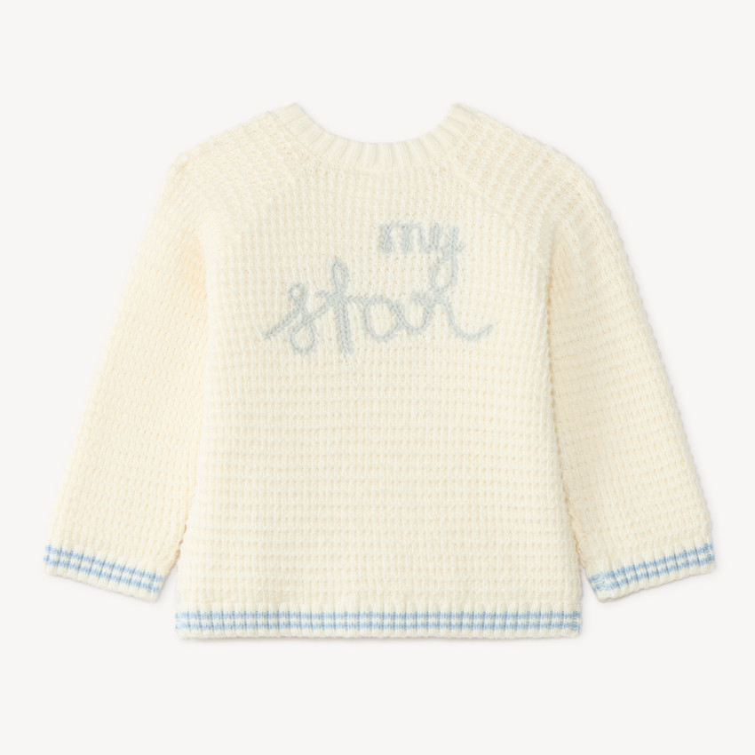 Gilet bébé garçon en tricot fantaisie nid d’abeille 