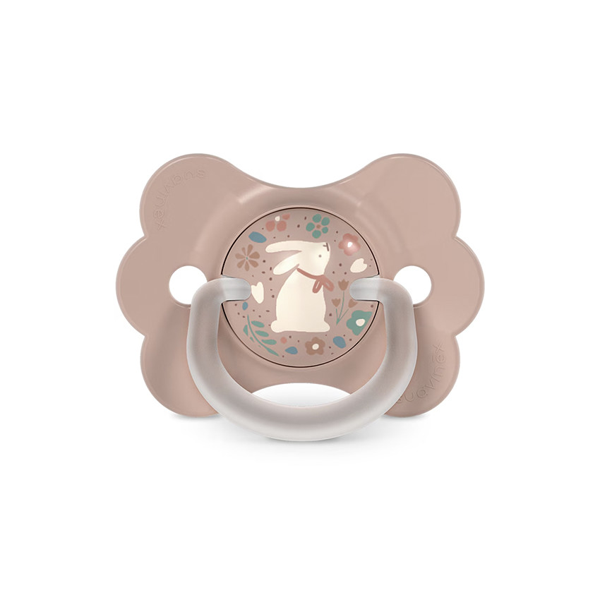 Sucette physiologique en silicone SX PRO Wonderland Butterfly 6-18M décorée en rose 