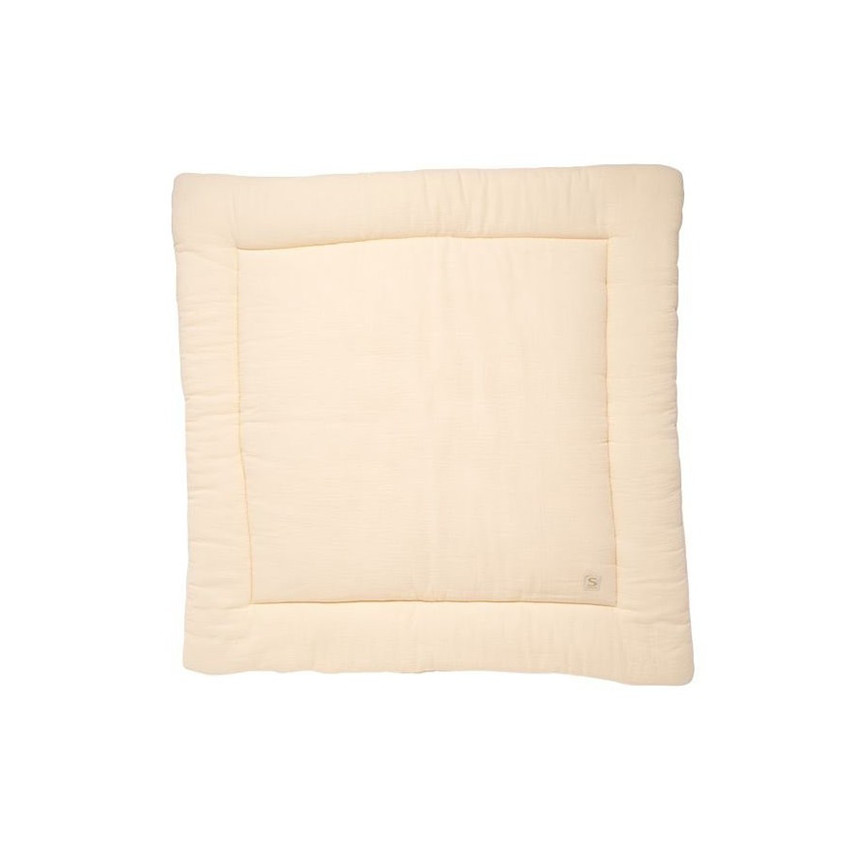 Grand tapis d&#39;éveil réversible uni vanilla 100 x 100 cm