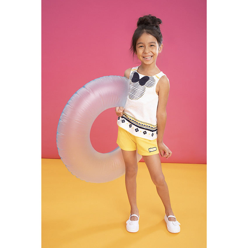 Ensemble avec tunique sans manches Minnie Disney et short jaune