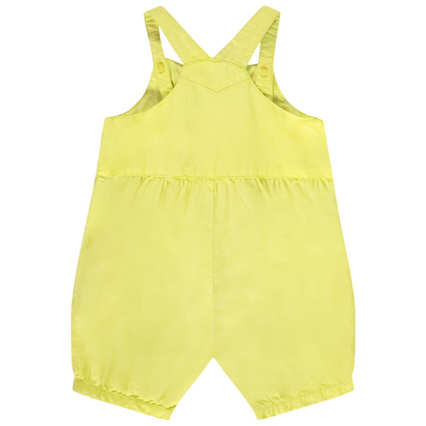 Salopette courte avec broderie cerises pour bébé fille 