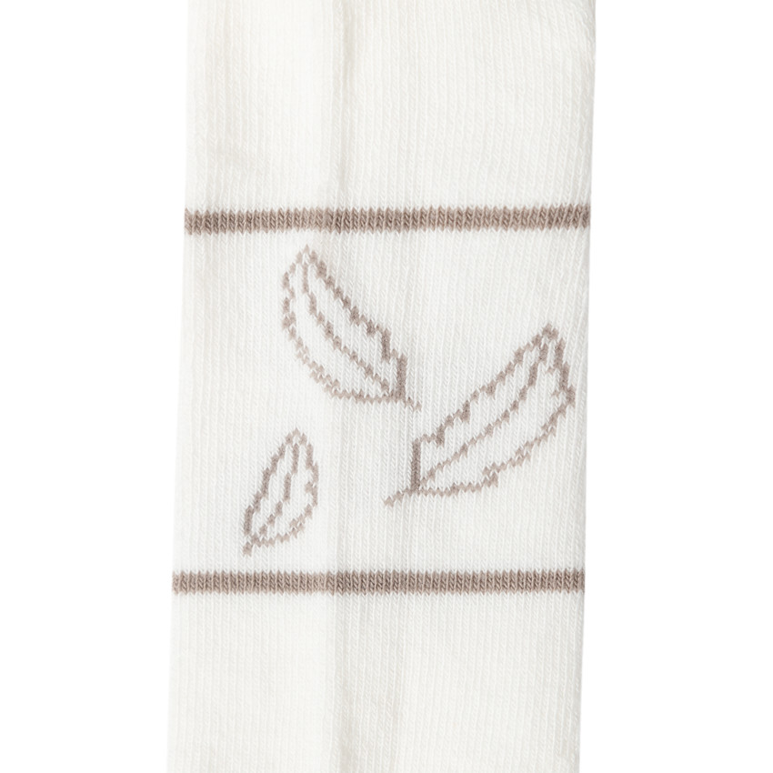 Collant épais à plumes en jacquard en coton 