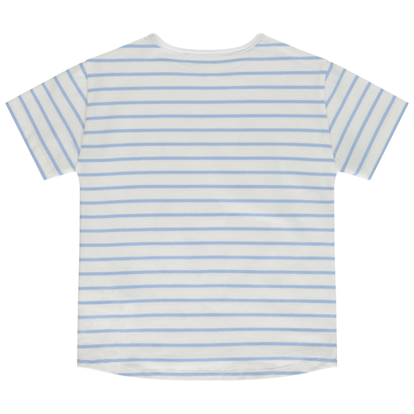 T-shirt manches courtes rayé et printé pour fille 